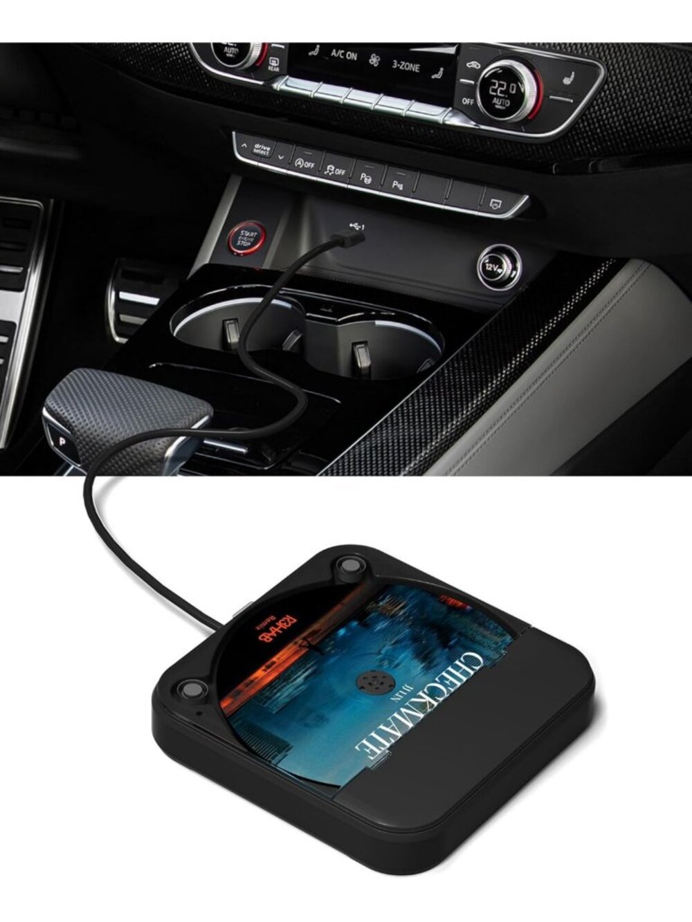Portable CD Player with USB/AUX, External Car Stereo Compatible, Universal